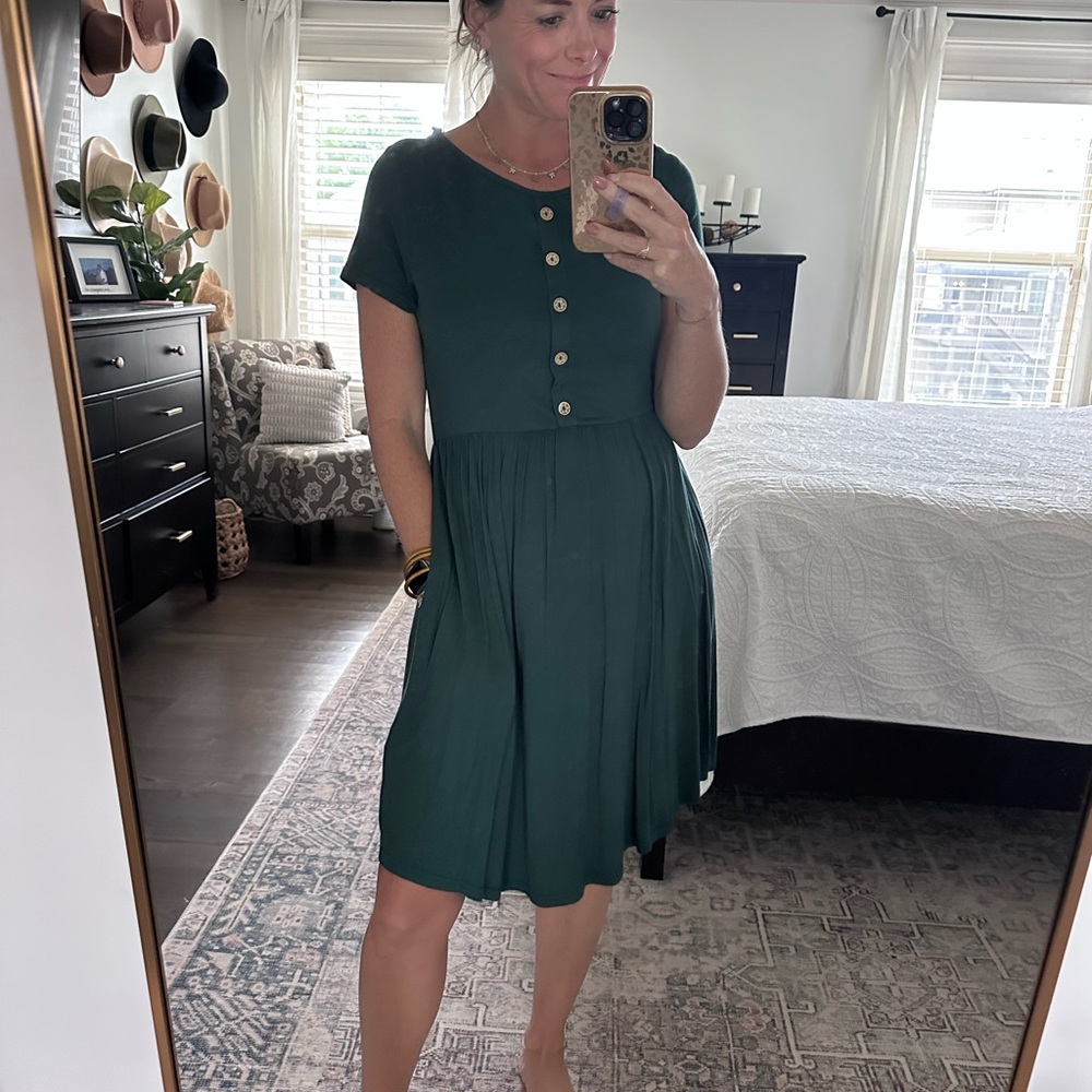 Forest Green Cotton Dress